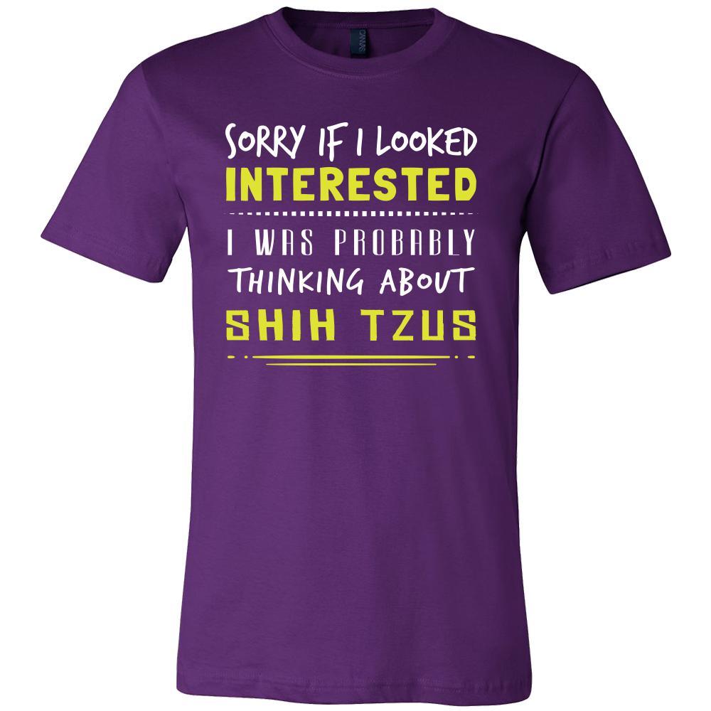 Shih Tzu Shirt - Sorry If I Looked Interested, I think about Shih Tzus - Dog Lover Gift-T-shirt-Teelime | shirts-hoodies-mugs