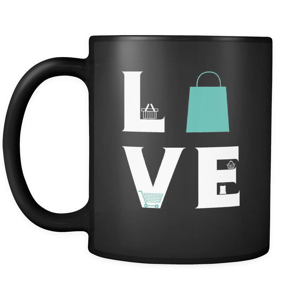 Shopping - LOVE Shopping - 11oz Black Mug-Drinkware-Teelime | shirts-hoodies-mugs