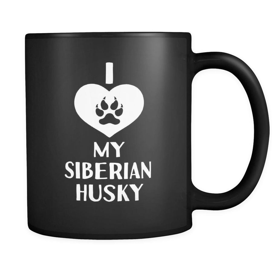 Siberian Husky I Love My Siberian Husky 11oz Black Mug-Drinkware-Teelime | shirts-hoodies-mugs