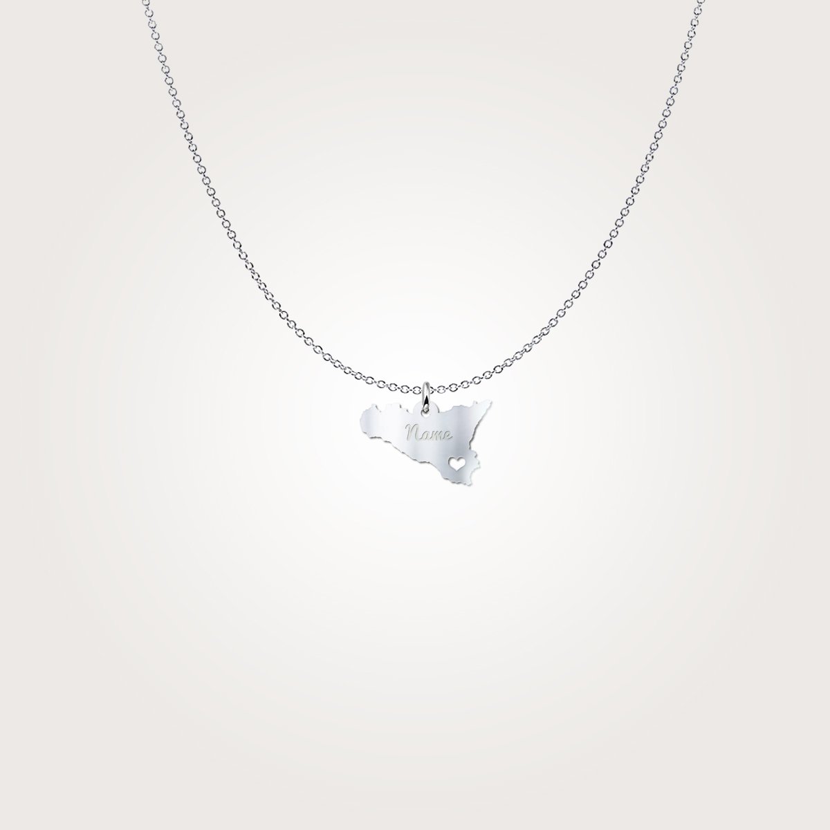 Sicily map with your name .925 sterling silver jewelry-pendant-Teelime | shirts-hoodies-mugs