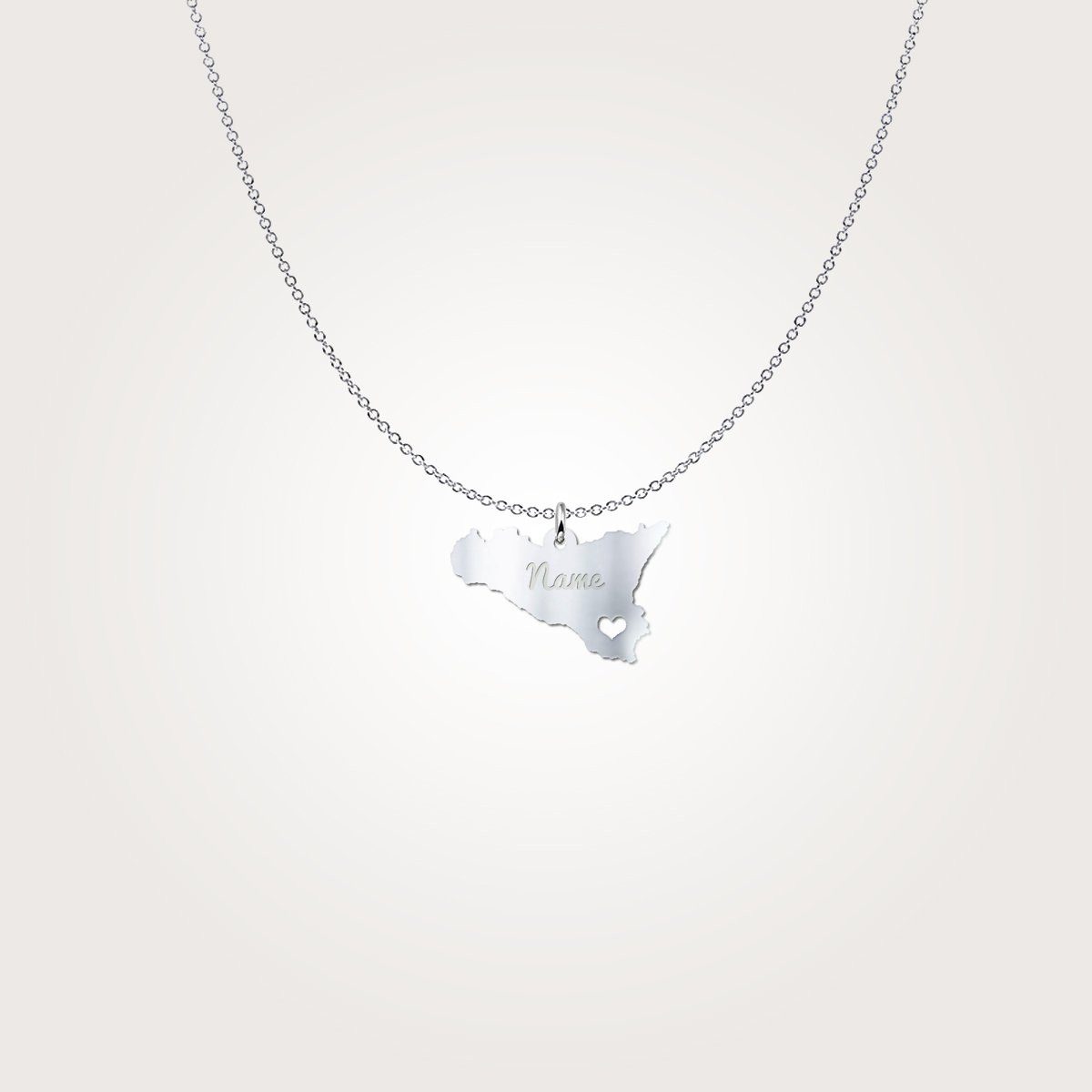 Sicily map with your name .925 sterling silver jewelry-pendant-Teelime | shirts-hoodies-mugs