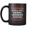 Sierra Leonean Caution Pissing Off A Sierra Leonean Woman May Cause Severe Bodily Harm 11oz Black Mug-Drinkware-Teelime | shirts-hoodies-mugs