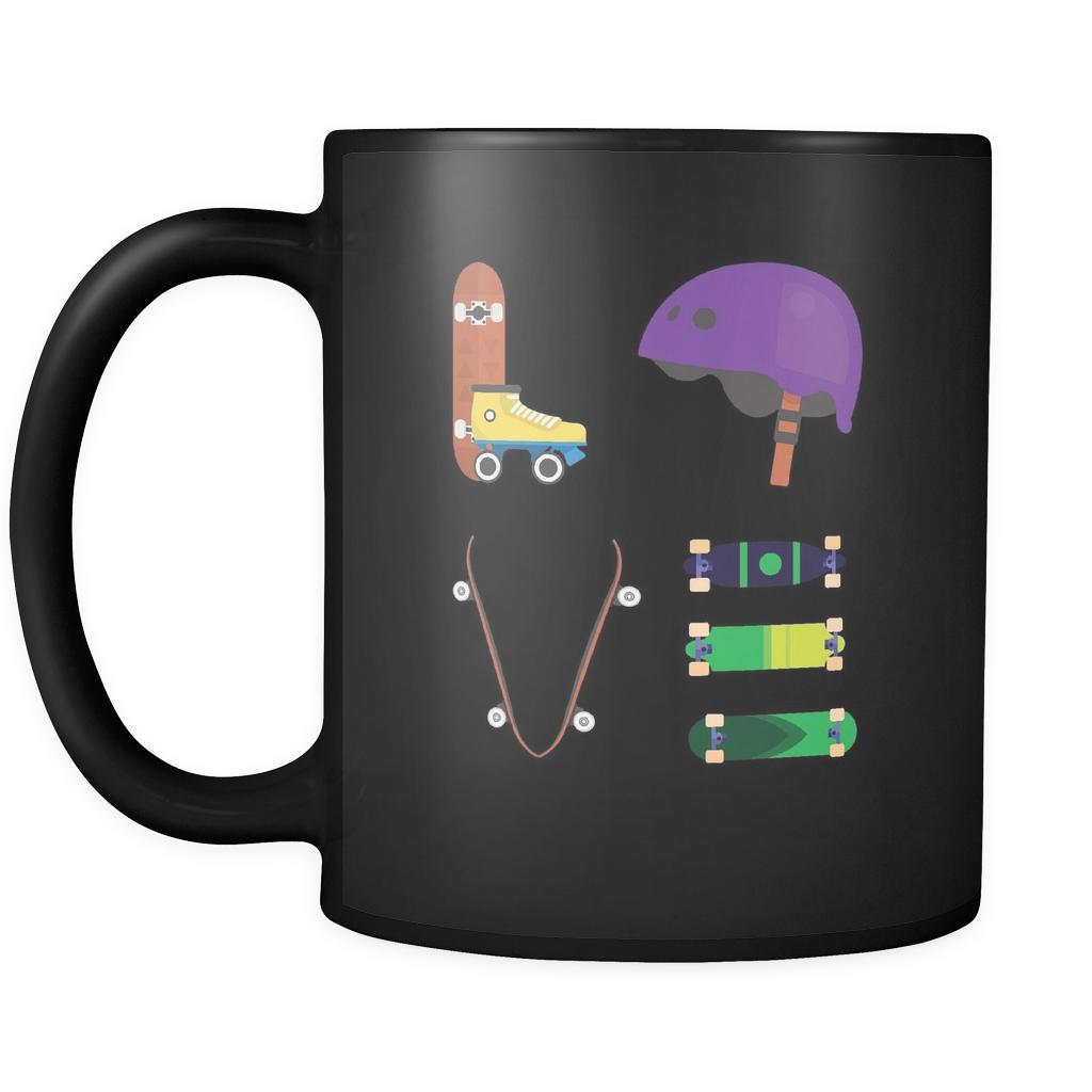 Skateboarding - LOVE Skateboarding - 11oz Black Mug-Drinkware-Teelime | shirts-hoodies-mugs