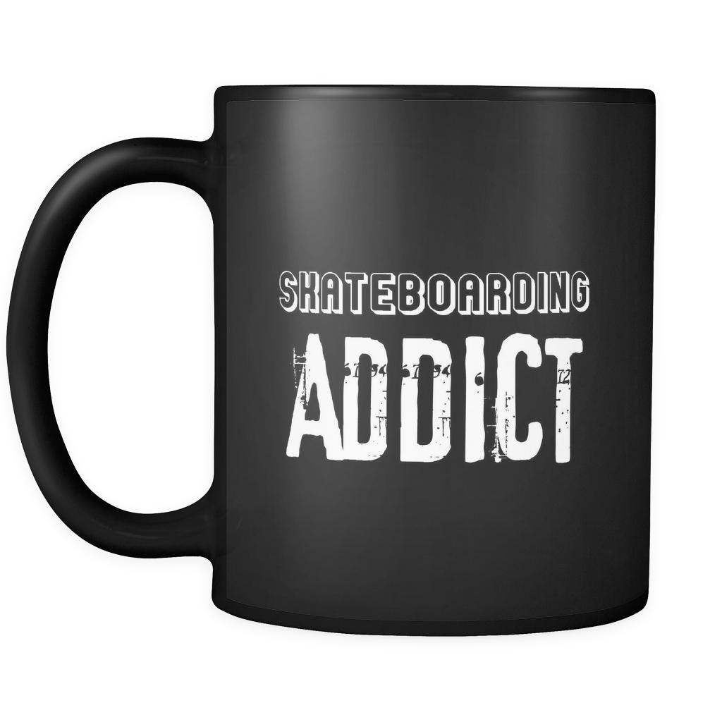 Skateboarding Skateboarding Addict 11oz Black Mug-Drinkware-Teelime | shirts-hoodies-mugs