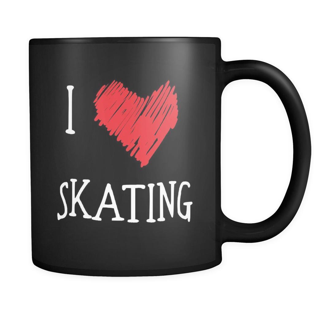 Skating I Love Skating 11oz Black Mug-Drinkware-Teelime | shirts-hoodies-mugs