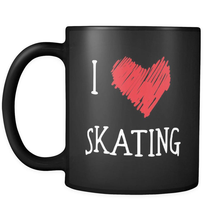 Skating I Love Skating 11oz Black Mug-Drinkware-Teelime | shirts-hoodies-mugs