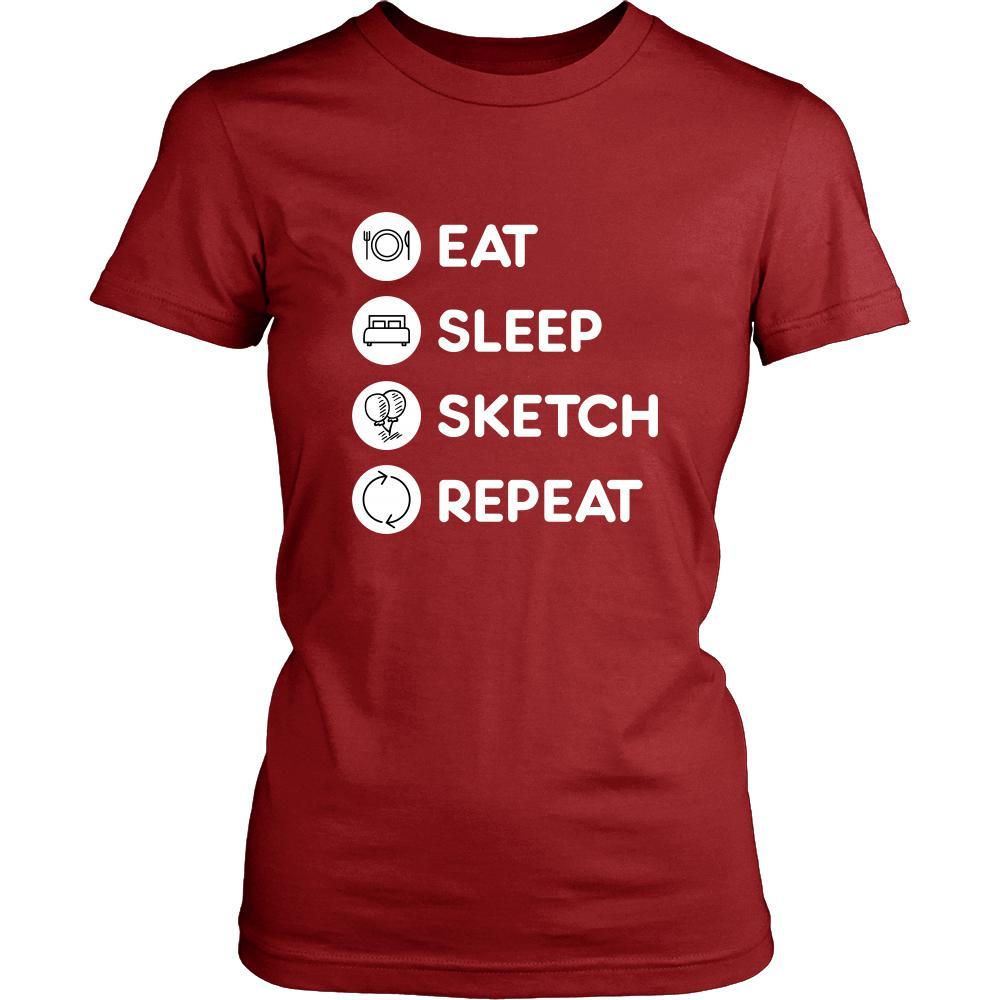 Sketching - Eat Sleep Sketch Repeat - Sketching Hobby Shirt-T-shirt-Teelime | shirts-hoodies-mugs