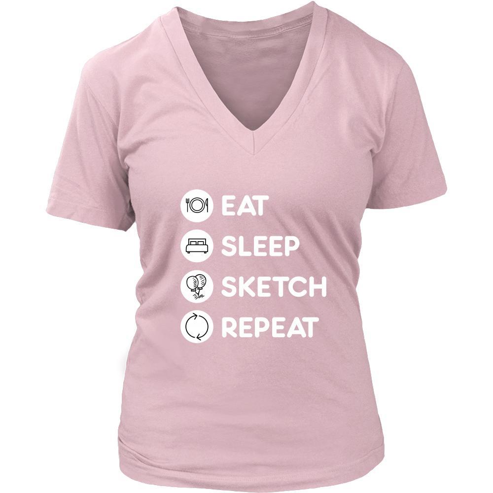 Sketching - Eat Sleep Sketch Repeat - Sketching Hobby Shirt-T-shirt-Teelime | shirts-hoodies-mugs