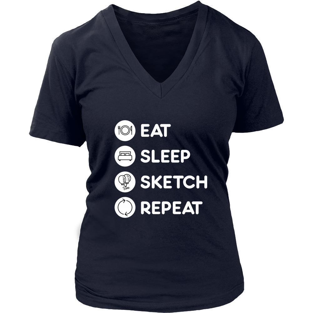 Sketching - Eat Sleep Sketch Repeat - Sketching Hobby Shirt-T-shirt-Teelime | shirts-hoodies-mugs