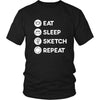 Sketching - Eat Sleep Sketch Repeat - Sketching Hobby Shirt-T-shirt-Teelime | shirts-hoodies-mugs