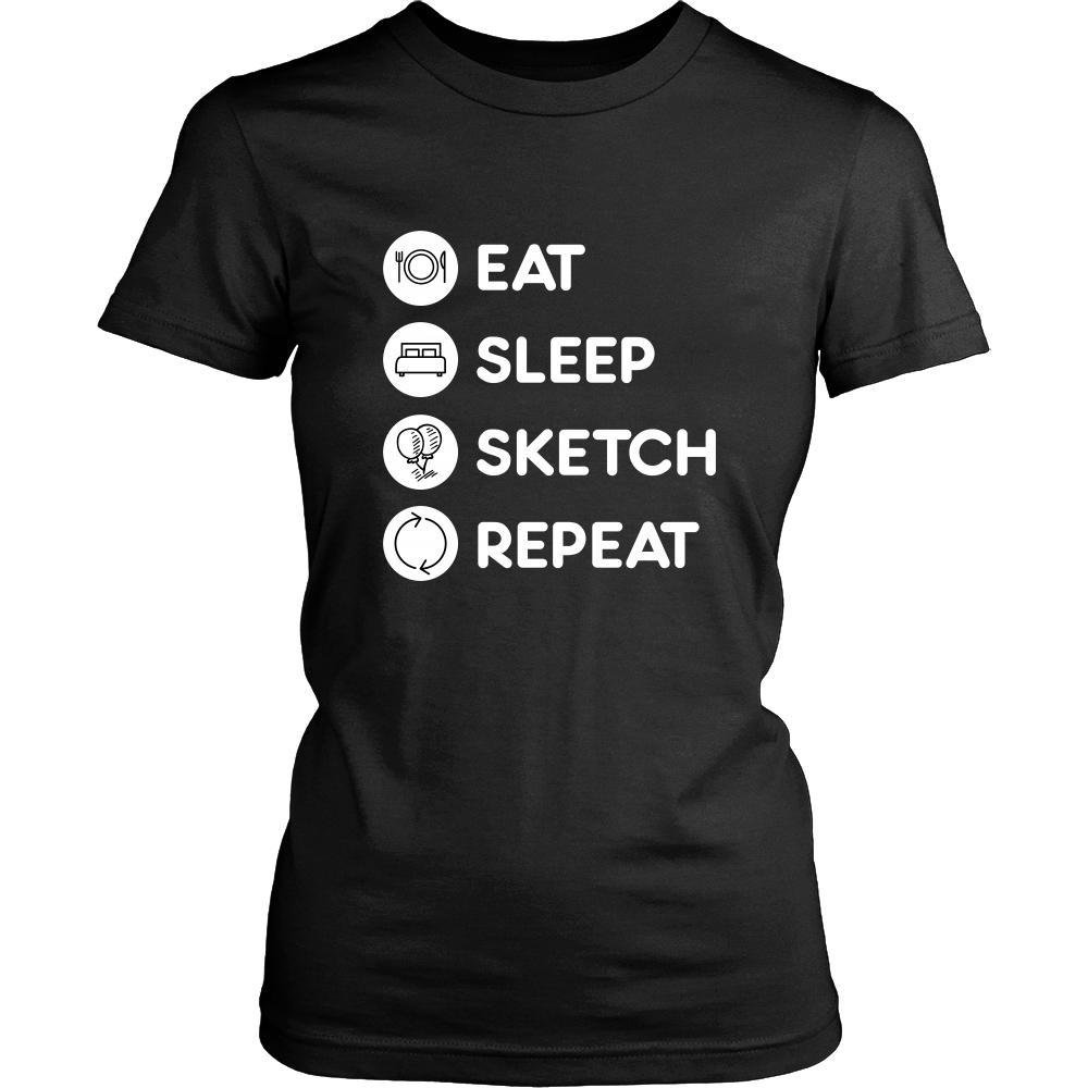 Sketching - Eat Sleep Sketch Repeat - Sketching Hobby Shirt-T-shirt-Teelime | shirts-hoodies-mugs