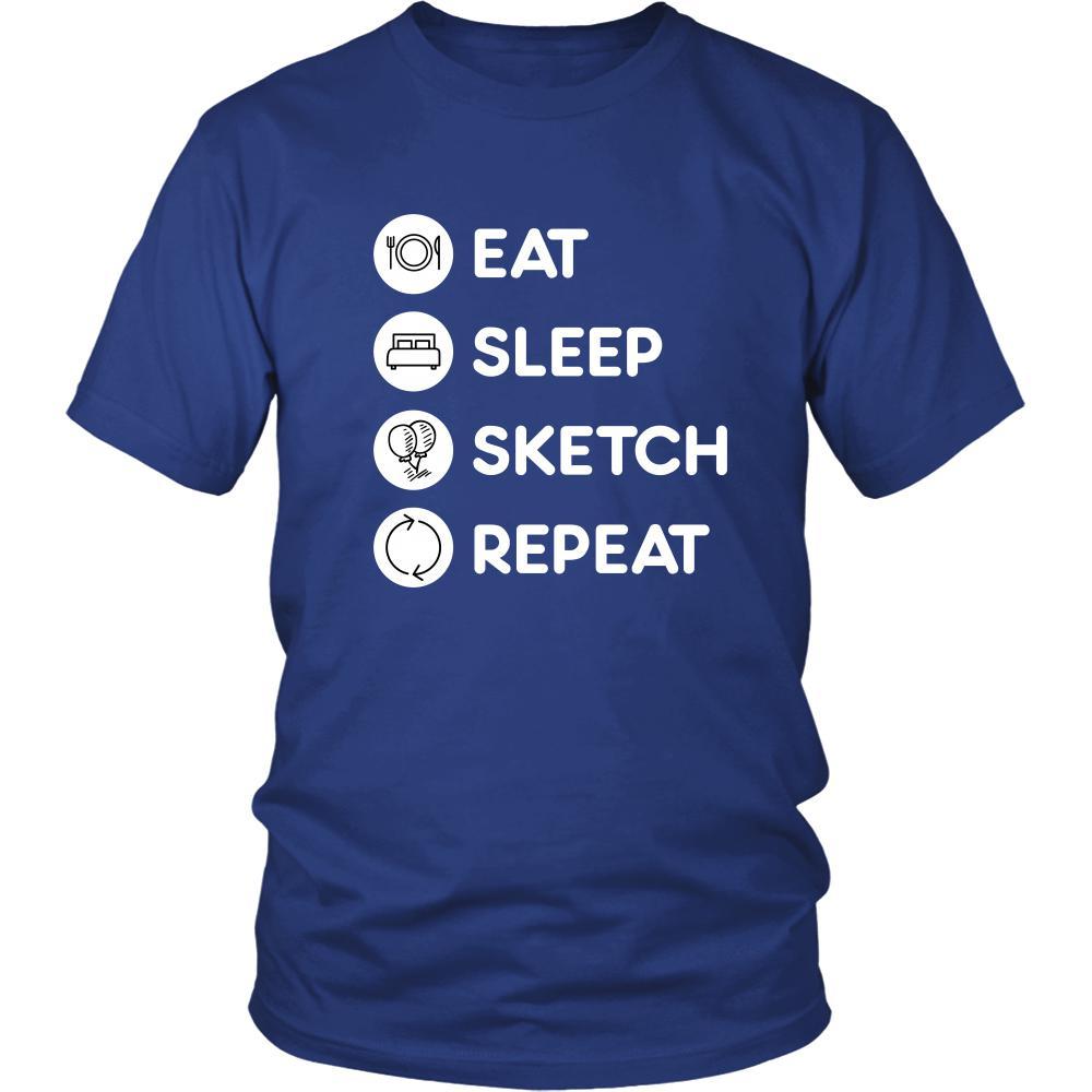 Sketching - Eat Sleep Sketch Repeat  - Sketching Hobby Shirt