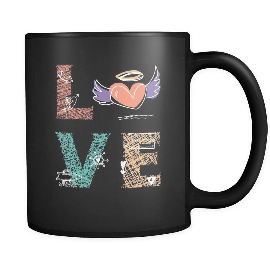 Sketching - LOVE Sketching - 11oz Black Mug-Drinkware-Teelime | shirts-hoodies-mugs