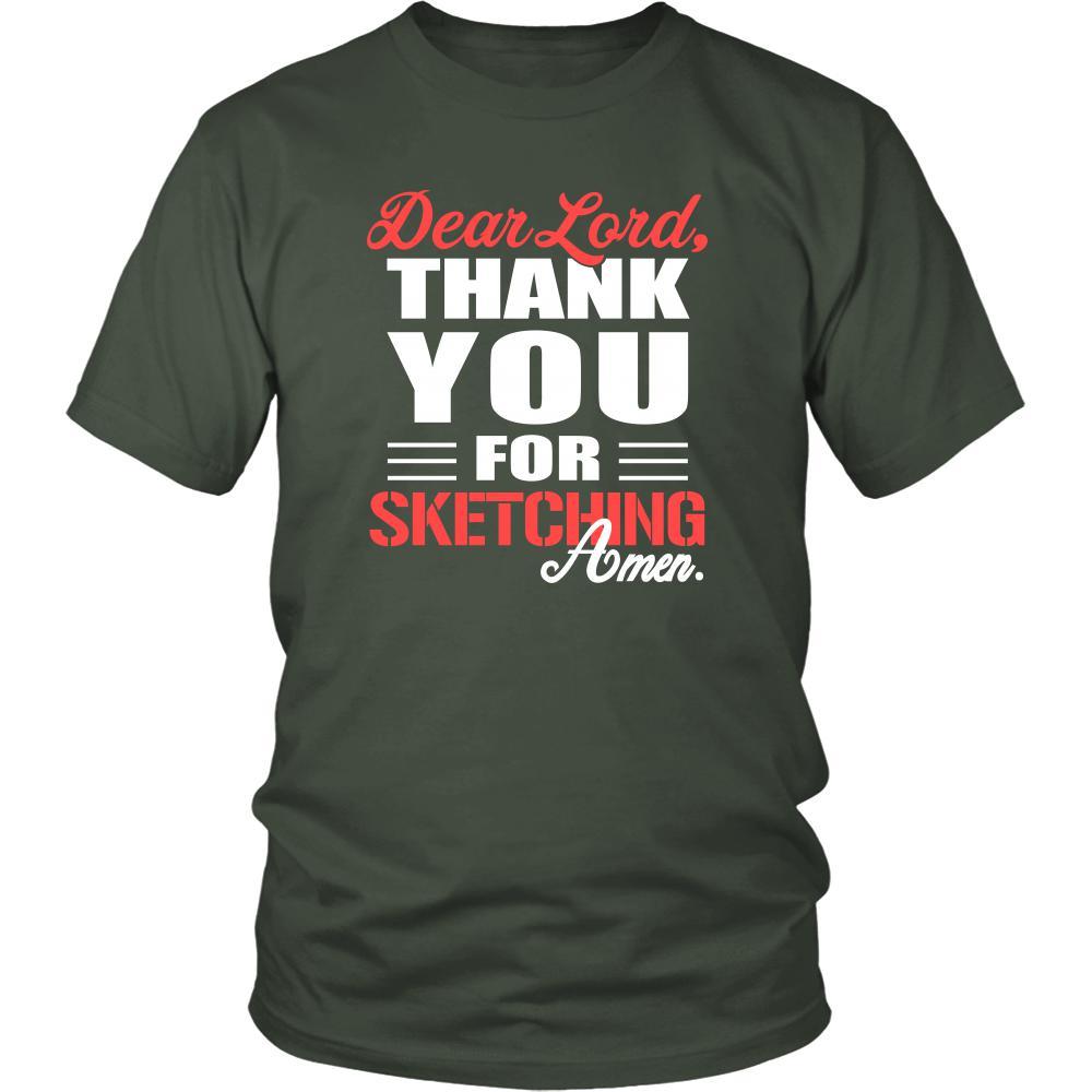 Sketching Shirt - Dear Lord, thank you for Sketching Amen- Hobby-T-shirt-Teelime | shirts-hoodies-mugs