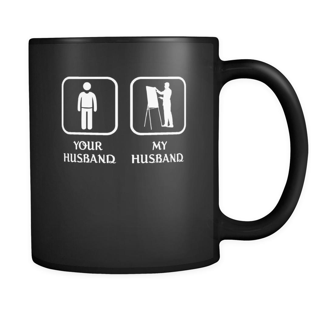 Sketching - Your husband My husband - 11oz Black Mug-Drinkware-Teelime | shirts-hoodies-mugs