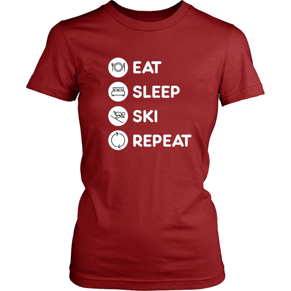 Skiing - Eat Sleep Ski Repeat - Ski Hobby Shirt-T-shirt-Teelime | shirts-hoodies-mugs