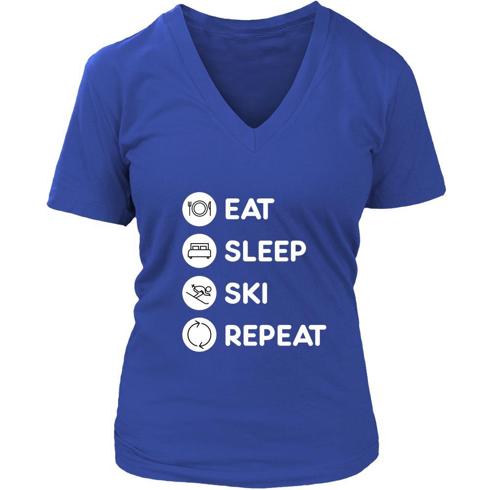 Skiing - Eat Sleep Ski Repeat - Ski Hobby Shirt-T-shirt-Teelime | shirts-hoodies-mugs