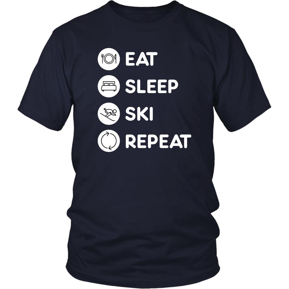 Skiing - Eat Sleep Ski Repeat - Ski Hobby Shirt-T-shirt-Teelime | shirts-hoodies-mugs