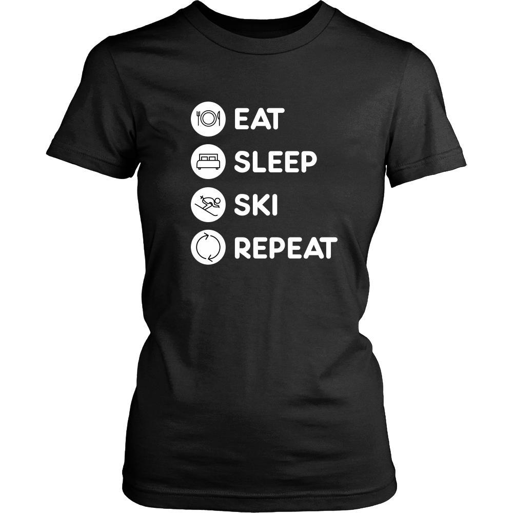 Skiing - Eat Sleep Ski Repeat - Ski Hobby Shirt-T-shirt-Teelime | shirts-hoodies-mugs