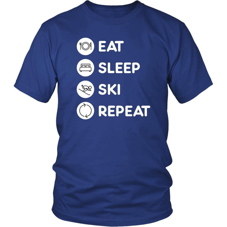 Skiing - Eat Sleep Ski Repeat - Ski Hobby Shirt-T-shirt-Teelime | shirts-hoodies-mugs