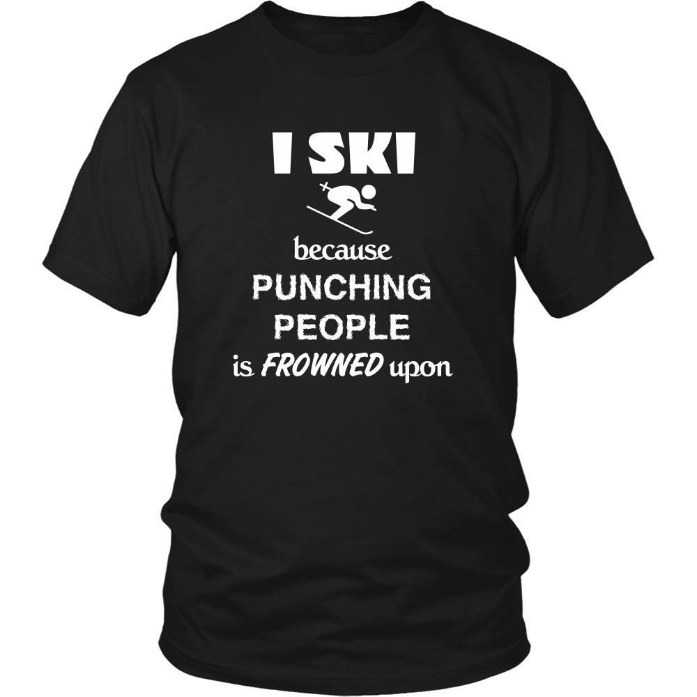 Skiing - I ski because punching people is frowned upon - Ski Hobby Shirt-T-shirt-Teelime | shirts-hoodies-mugs