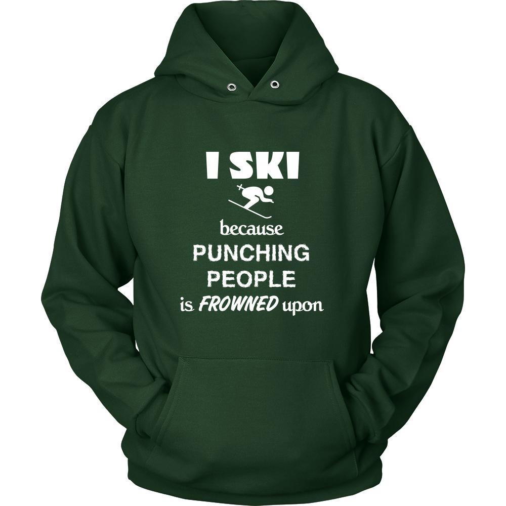 Skiing - I ski because punching people is frowned upon - Ski Hobby Shirt-T-shirt-Teelime | shirts-hoodies-mugs