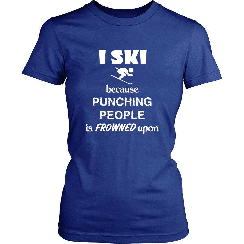 Skiing - I ski because punching people is frowned upon - Ski Hobby Shirt-T-shirt-Teelime | shirts-hoodies-mugs
