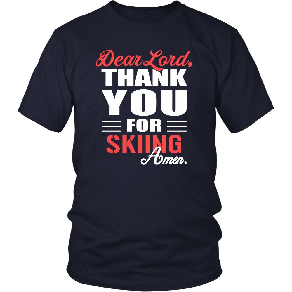 Skiing Shirt - Dear Lord, thank you for Skiing Amen- Hobby-T-shirt-Teelime | shirts-hoodies-mugs