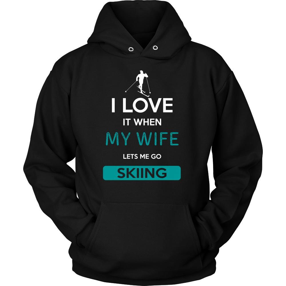 Skiing Shirt - I love it when my wife lets me go Skiing - Hobby Gift-T-shirt-Teelime | shirts-hoodies-mugs