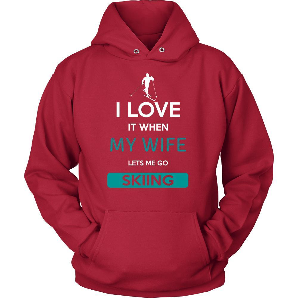 Skiing Shirt - I love it when my wife lets me go Skiing - Hobby Gift-T-shirt-Teelime | shirts-hoodies-mugs