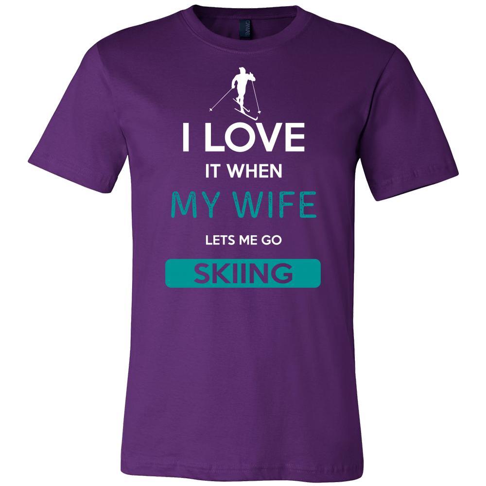 Skiing Shirt - I love it when my wife lets me go Skiing - Hobby Gift-T-shirt-Teelime | shirts-hoodies-mugs