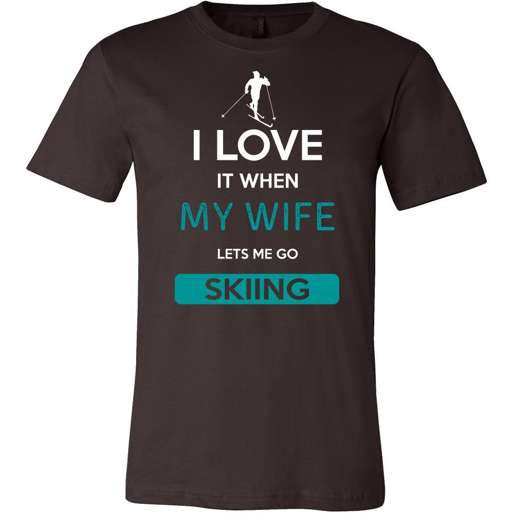 Skiing Shirt - I love it when my wife lets me go Skiing - Hobby Gift-T-shirt-Teelime | shirts-hoodies-mugs