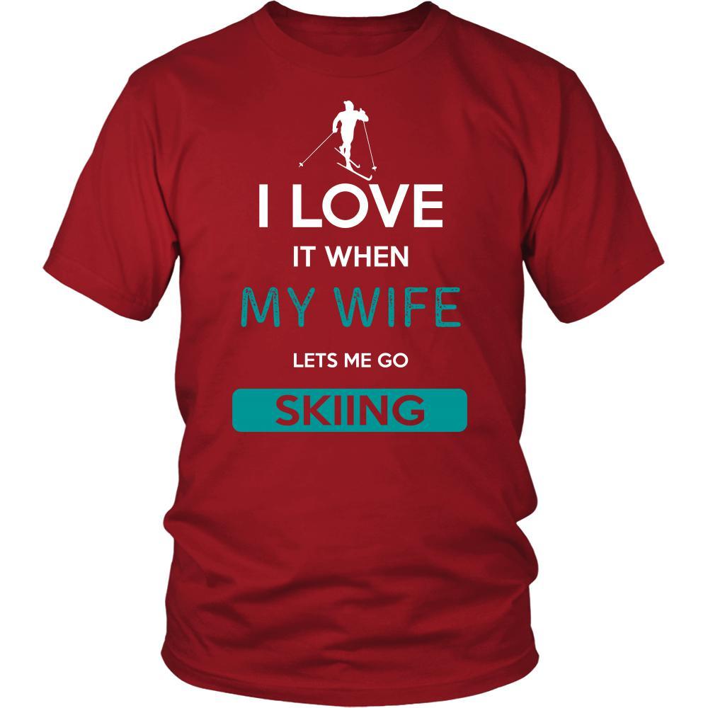 Skiing Shirt - I love it when my wife lets me go Skiing - Hobby Gift-T-shirt-Teelime | shirts-hoodies-mugs