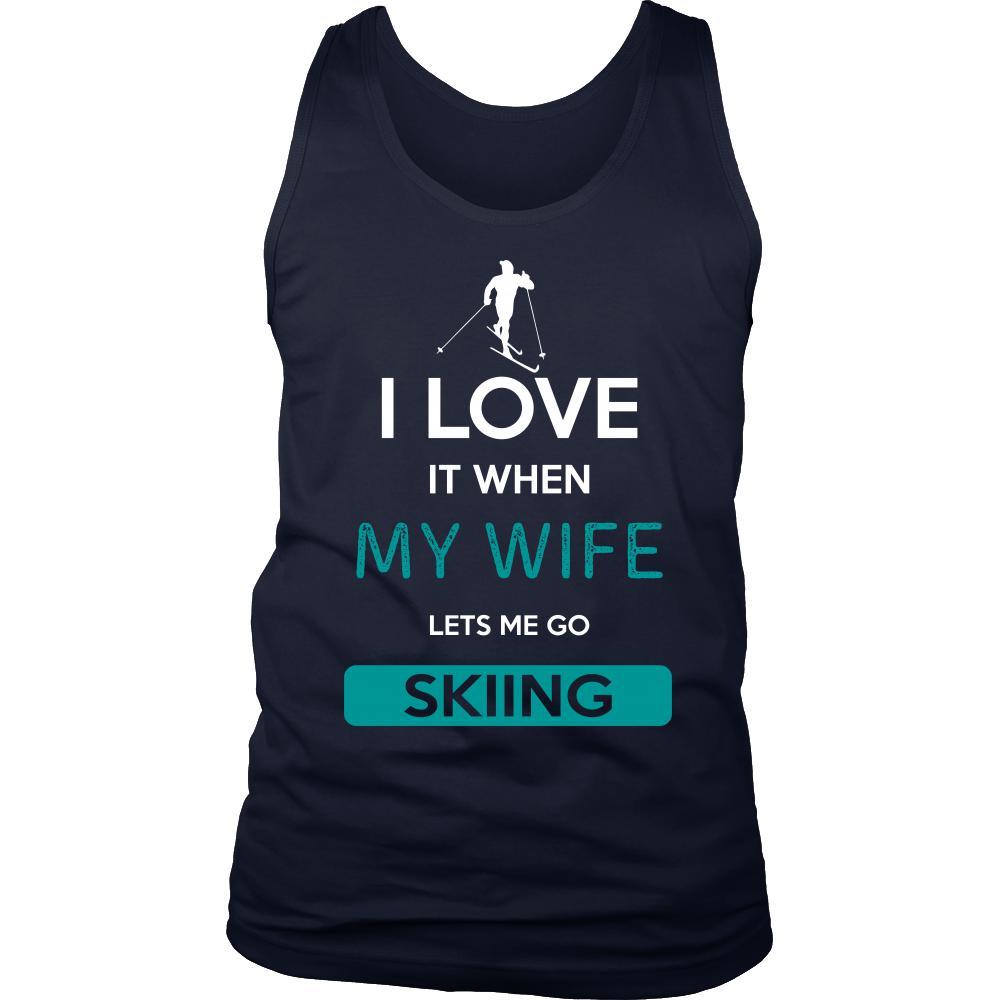 Skiing Shirt - I love it when my wife lets me go Skiing - Hobby Gift-T-shirt-Teelime | shirts-hoodies-mugs