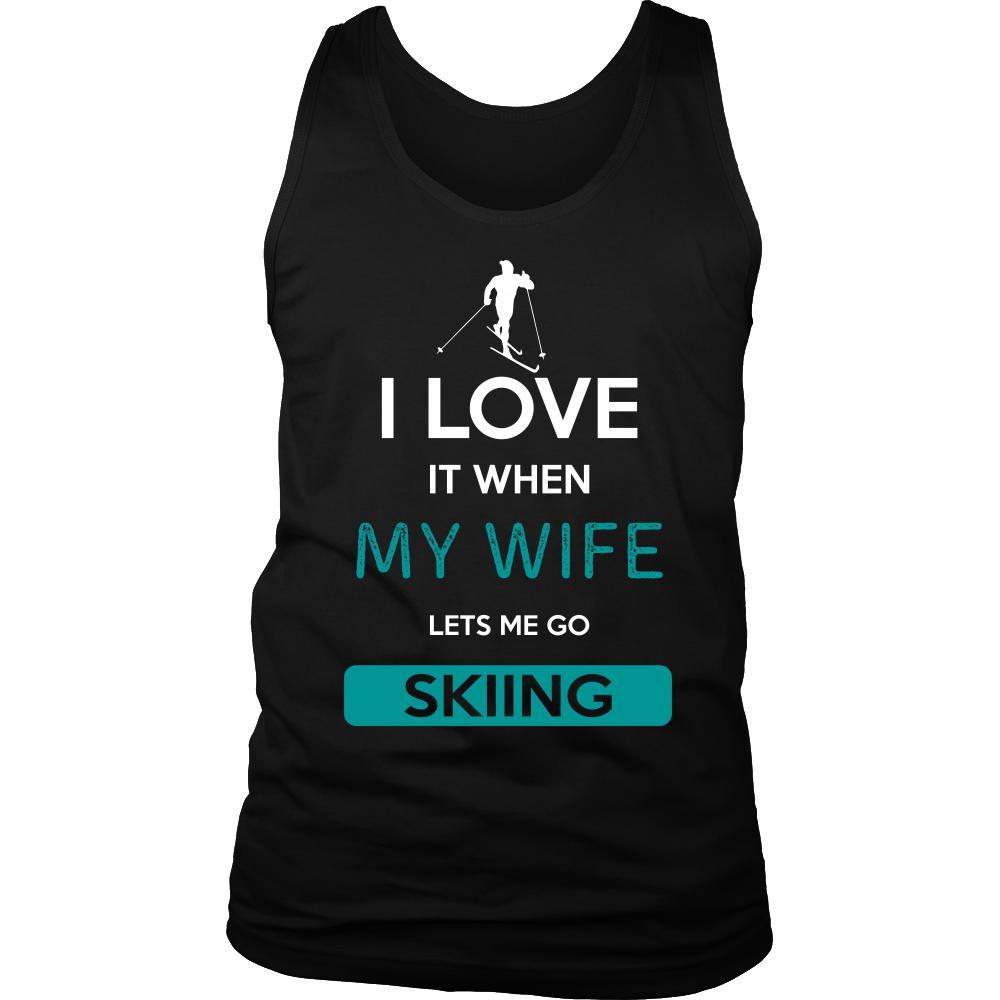 Skiing Shirt - I love it when my wife lets me go Skiing - Hobby Gift-T-shirt-Teelime | shirts-hoodies-mugs