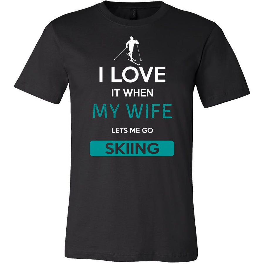 Skiing Shirt - I love it when my wife lets me go Skiing - Hobby Gift-T-shirt-Teelime | shirts-hoodies-mugs