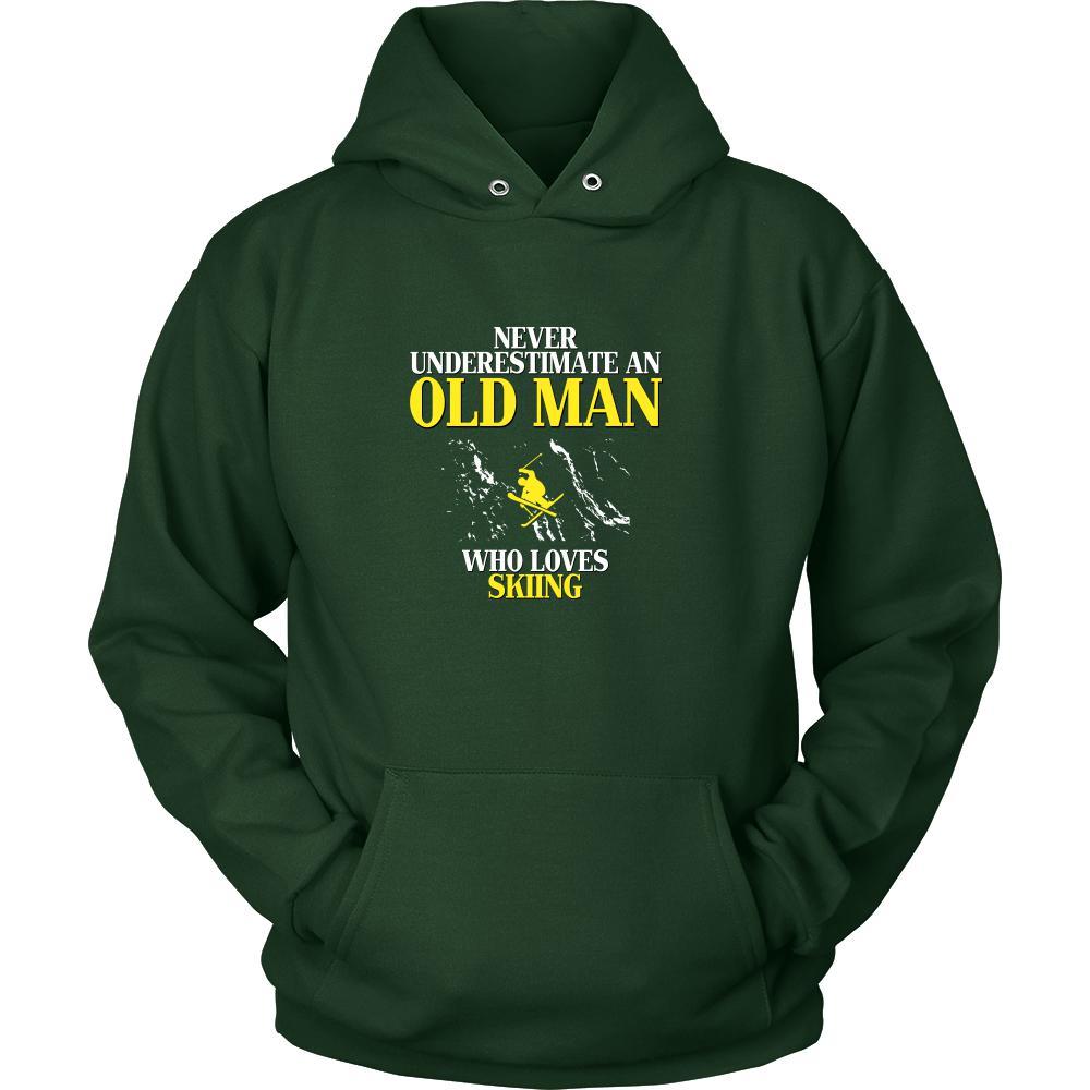 Skiing Shirt - Never underestimate an old man who loves skiing Grandfather Hobby Gift-T-shirt-Teelime | shirts-hoodies-mugs