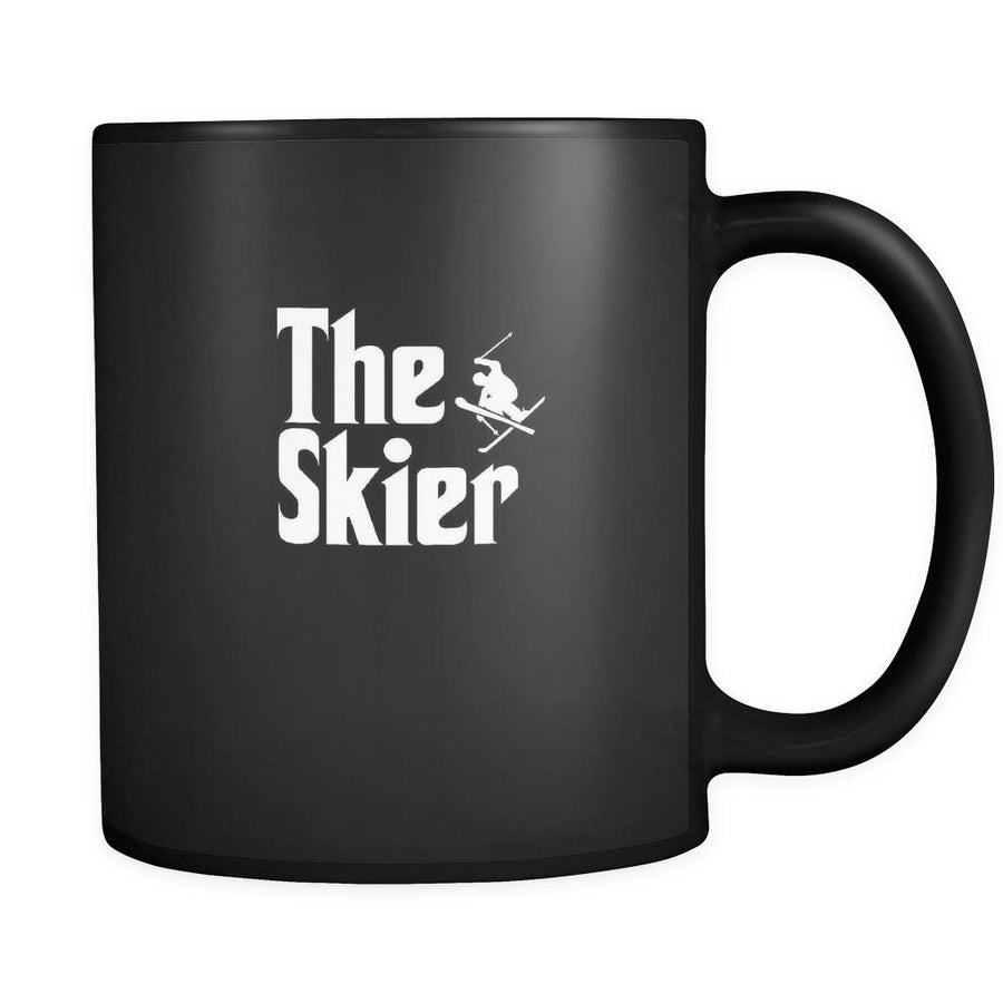 Skiing The Skier 11oz Black Mug-Drinkware-Teelime | shirts-hoodies-mugs