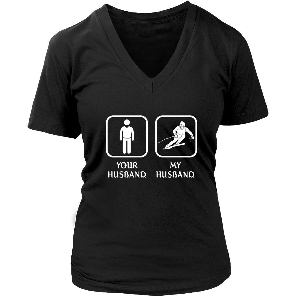 Skiing - Your husband My husband - Mother's Day Hobby Shirt-T-shirt-Teelime | shirts-hoodies-mugs