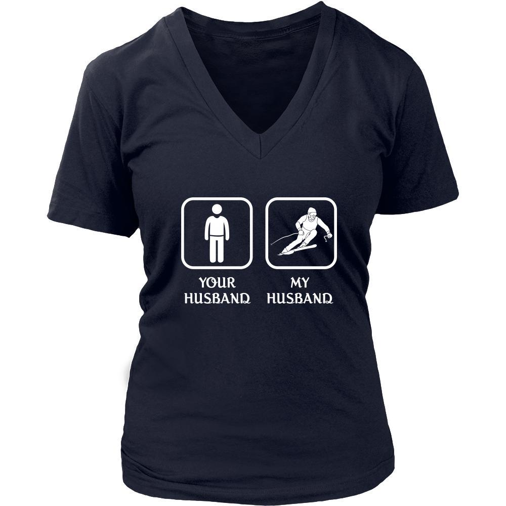 Skiing - Your husband My husband - Mother's Day Hobby Shirt-T-shirt-Teelime | shirts-hoodies-mugs
