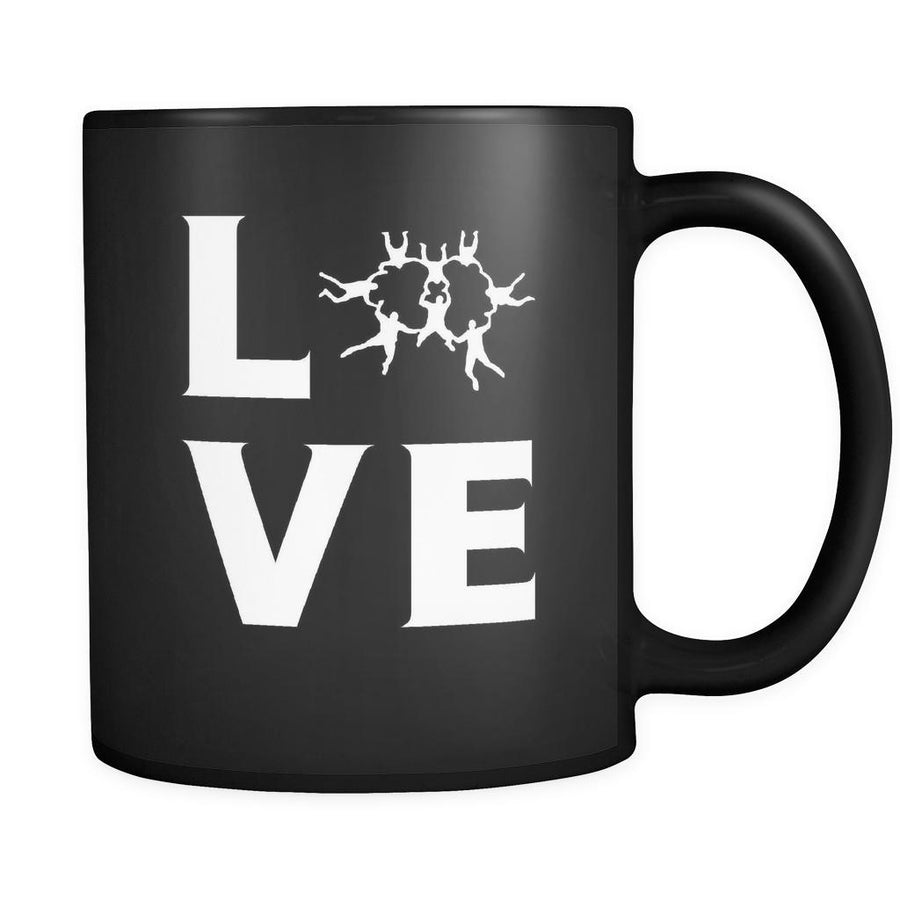Skydiving - LOVE Skydiving - 11oz Black Mug-Drinkware-Teelime | shirts-hoodies-mugs