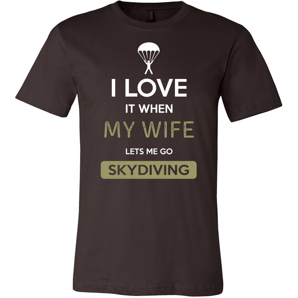 Skydiving Shirt - I love it when my wife lets me go Skydiving - Hobby Gift-T-shirt-Teelime | shirts-hoodies-mugs