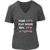 Skydiving Shirt - Some girls play house real girls go Skydiving- Hobby Lady-T-shirt-Teelime | shirts-hoodies-mugs
