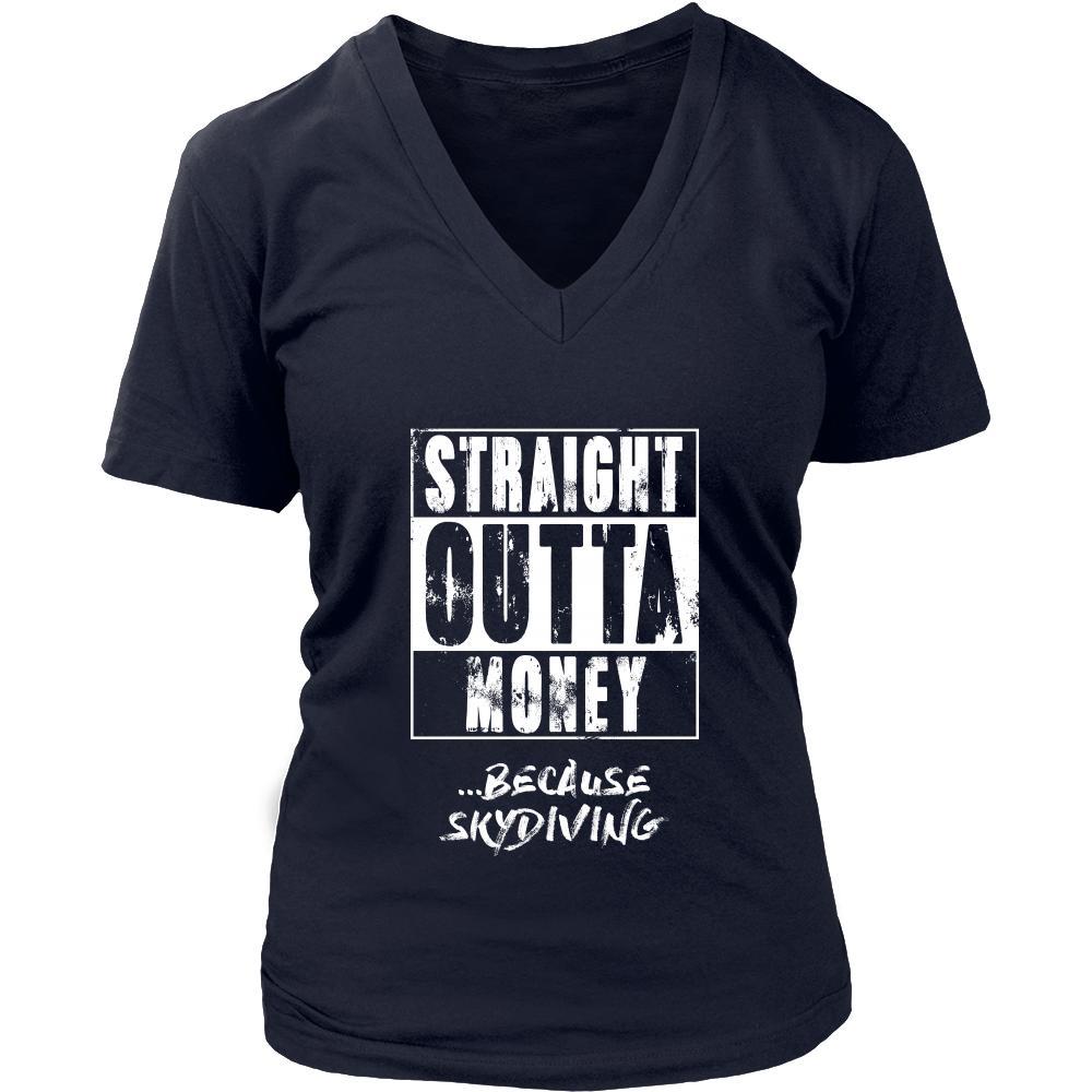 Skydiving Shirt - Straight outta money ...because Skydiving- Hobby Gift-T-shirt-Teelime | shirts-hoodies-mugs