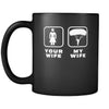 Skydiving - Your wife My wife - 11oz Black Mug-Drinkware-Teelime | shirts-hoodies-mugs