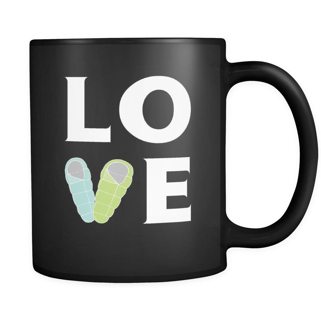 Sleeping bag - LOVE Sleeping bag - 11oz Black Mug-Drinkware-Teelime | shirts-hoodies-mugs