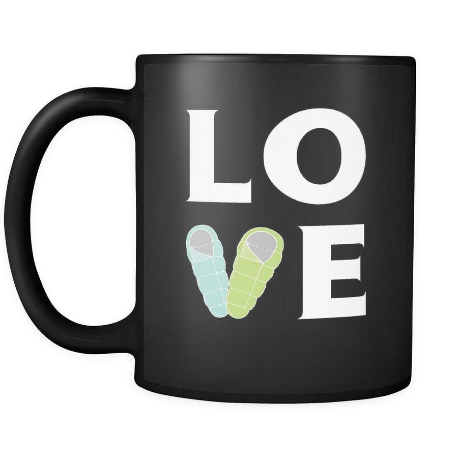 Sleeping bag - LOVE Sleeping bag - 11oz Black Mug-Drinkware-Teelime | shirts-hoodies-mugs