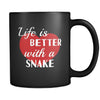 Snake Life Is Better With A Snake 11oz Black Mug-Drinkware-Teelime | shirts-hoodies-mugs