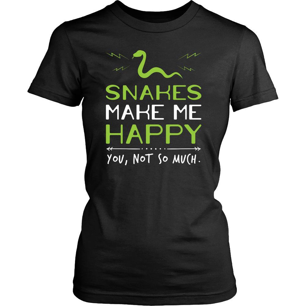 Snake Shirt - Snakes Make Me Happy - Animal Lover Gift-T-shirt-Teelime | shirts-hoodies-mugs