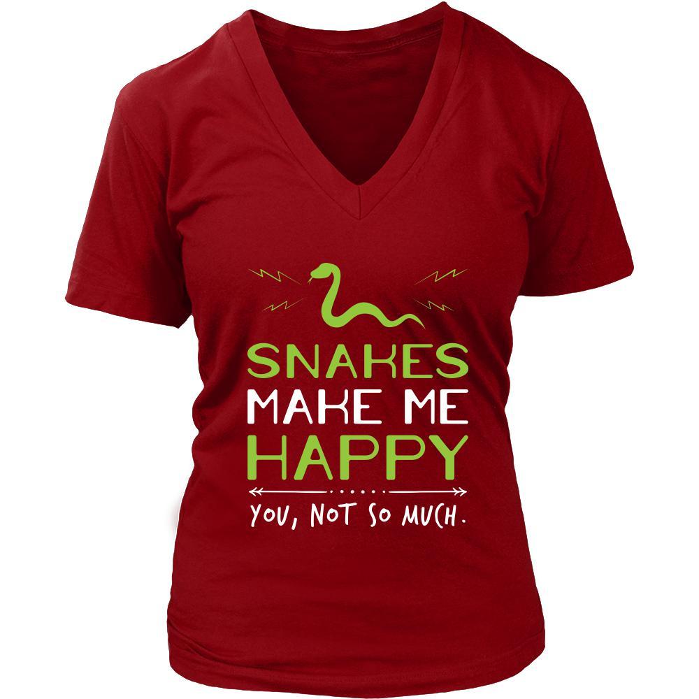 Snake Shirt - Snakes Make Me Happy - Animal Lover Gift-T-shirt-Teelime | shirts-hoodies-mugs